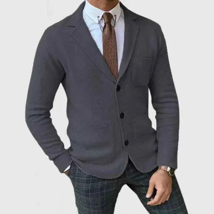 Blazer Herren gestrickt | Reverskragen & Knopfleiste