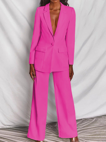 Blazer- und Hosen-Set für Damen | Normale Passform