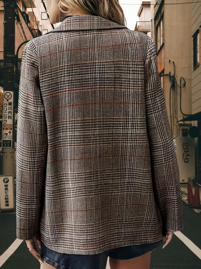 Blazer mit Reverskragen | Kariert Grau