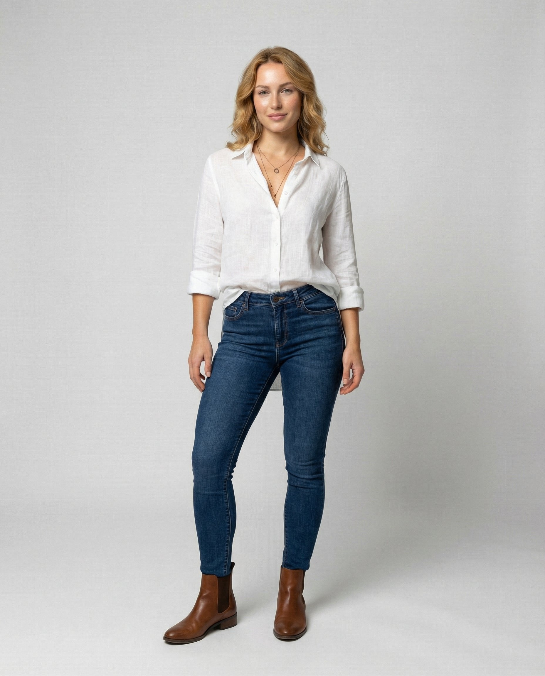 Bluse Damen | Klassischer Kragen & Dreiviertelarm