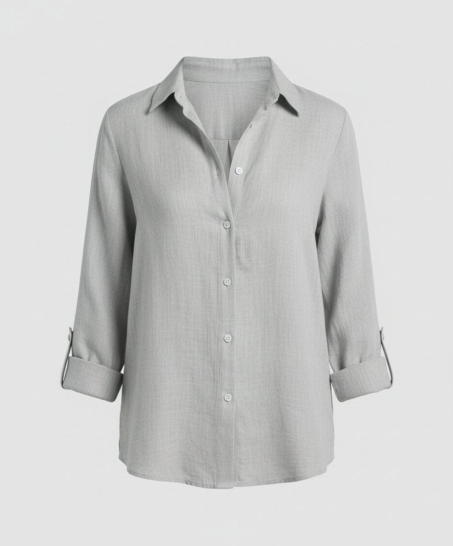 Bluse Damen | Klassischer Kragen & Dreiviertelarm