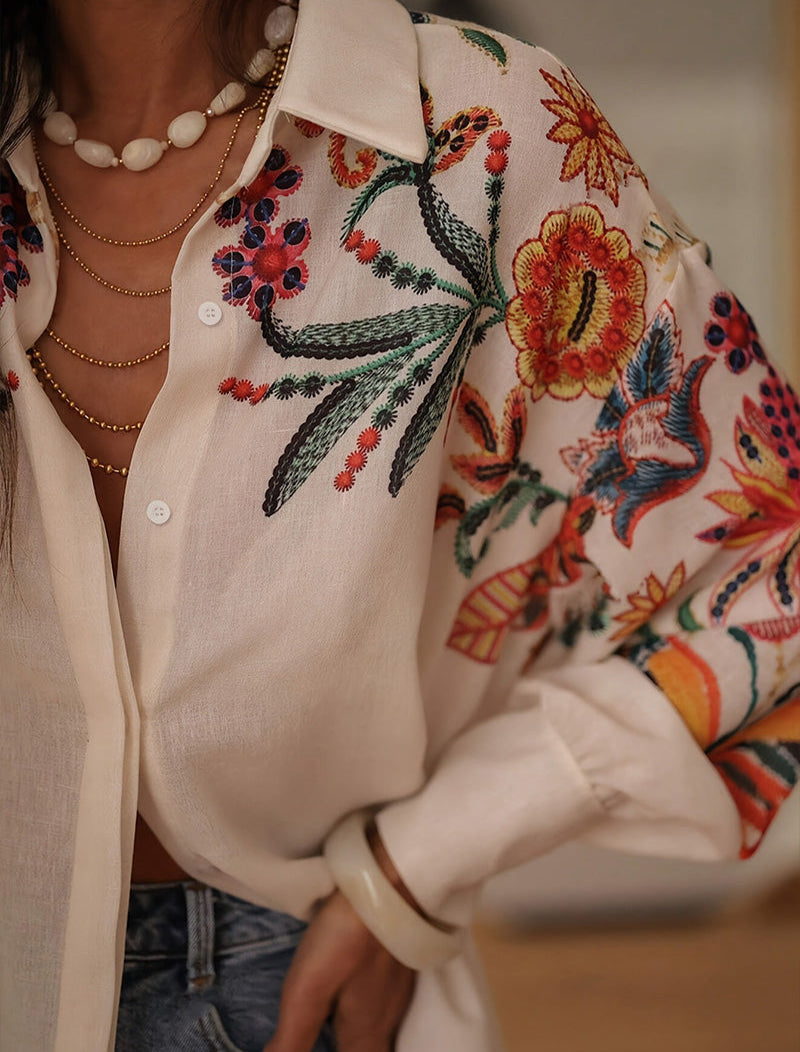 Bluse Damen | Kunstvoll bestickter Blickfang