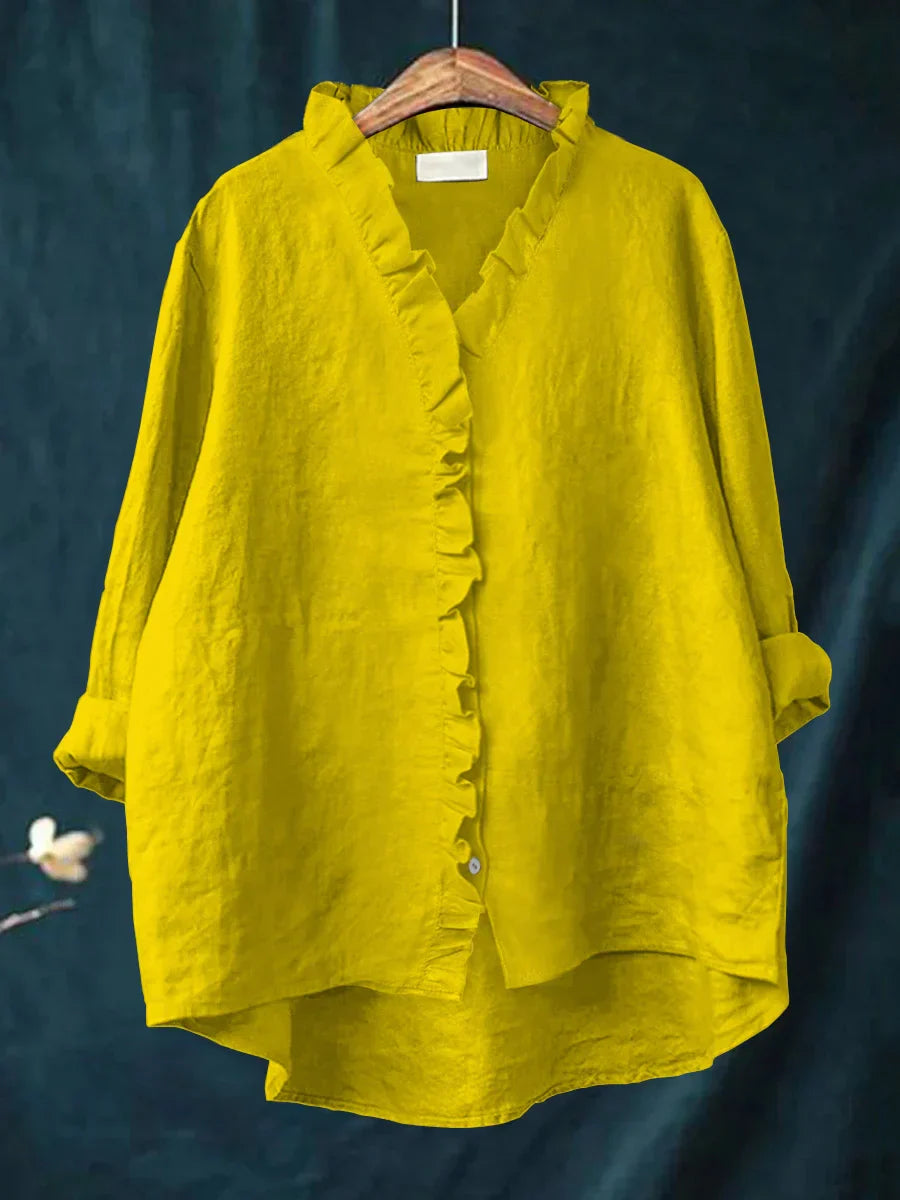 Bluse Damen | Lockerer Oversize-Schnitt & Rüschen