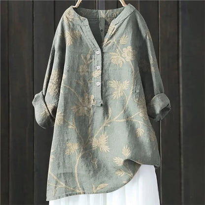 Bluse Damen mit Blumenprint | Lang & Luftig
