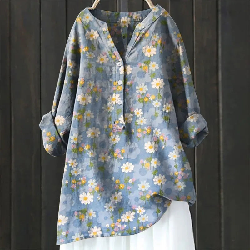 Bluse Damen mit Blumenprint | Lang & Luftig