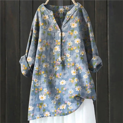 Bluse Damen mit Blumenprint | Lang & Luftig