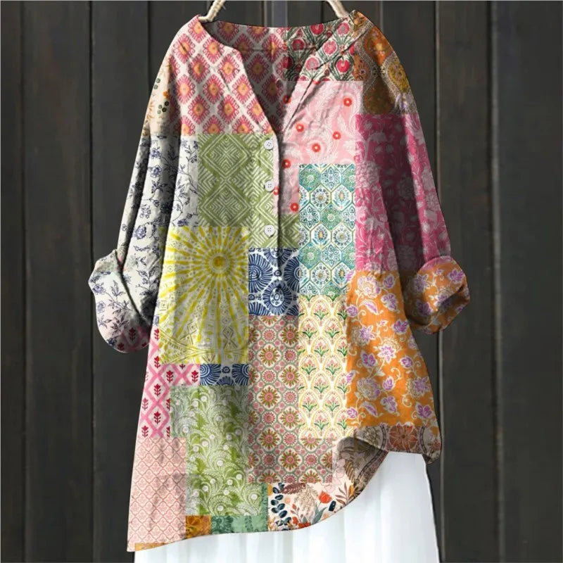 Bluse Damen mit Blumenprint | Lang & Luftig