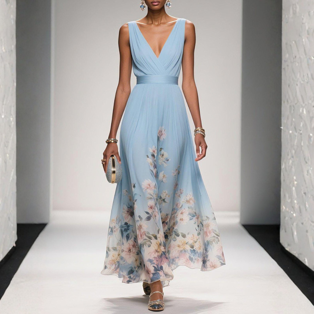 Britta | Damen Florales Maxi Kleid Für Hochzeitsgäste 0