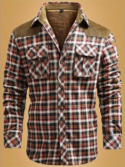 Flanelljacke Herren | Karomuster & Warm Gefüttert 3