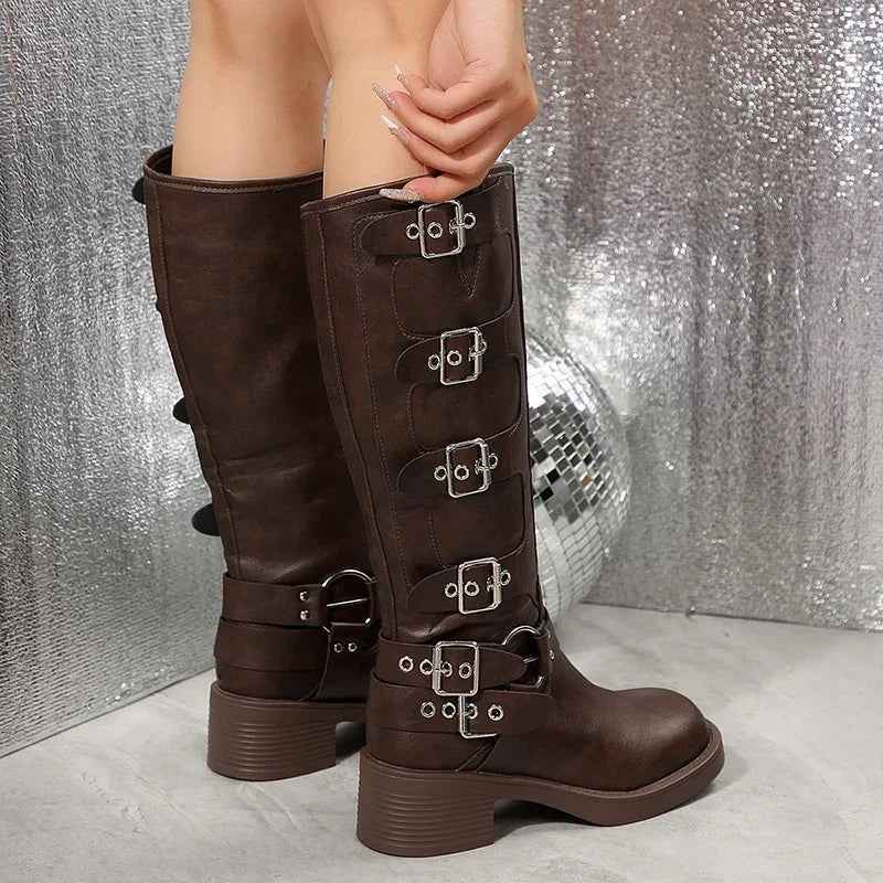 Buckle Biker Boots 5