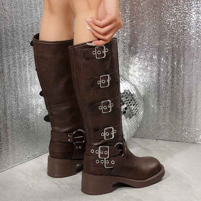 Buckle Biker Boots 5