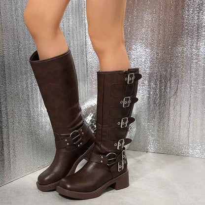 Buckle Biker Boots 6