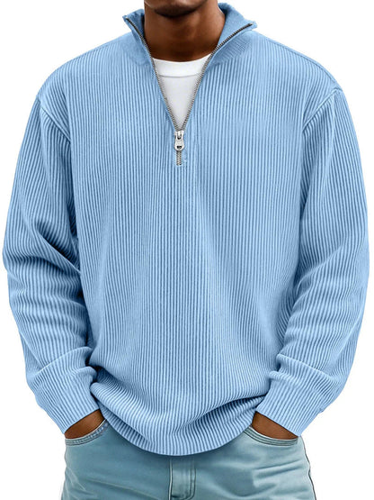 Half-Zip Pullover Damen | Rippstrick & Verstellbarer Kragen 1