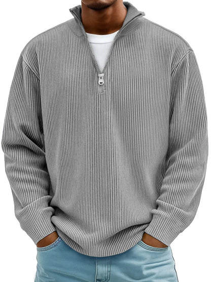Sweatshirt Herren Half-Zip | Oversized mit Ripp-Struktur 3