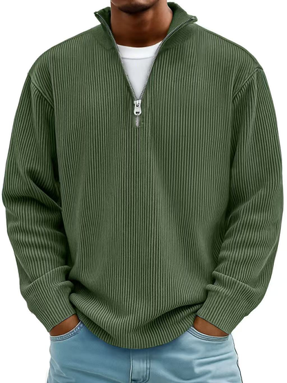 Sweatshirt Herren Half-Zip | Oversized mit Ripp-Struktur 9