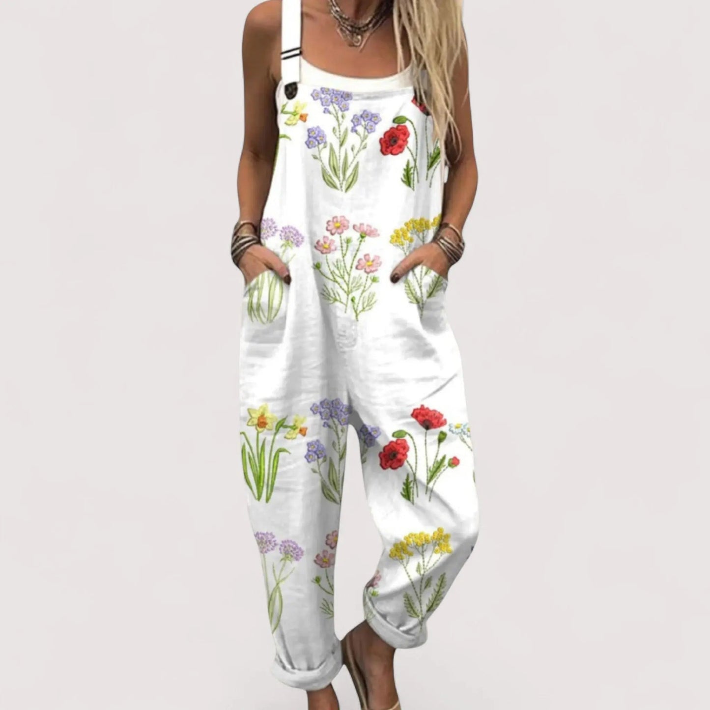 Overall Jumpsuit Damen | Wildblumen-Print & Boho Latzhose