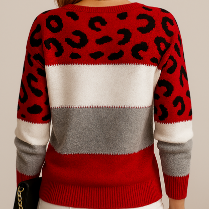 Strickpullover Damen | Farbblock & Leomuster 6