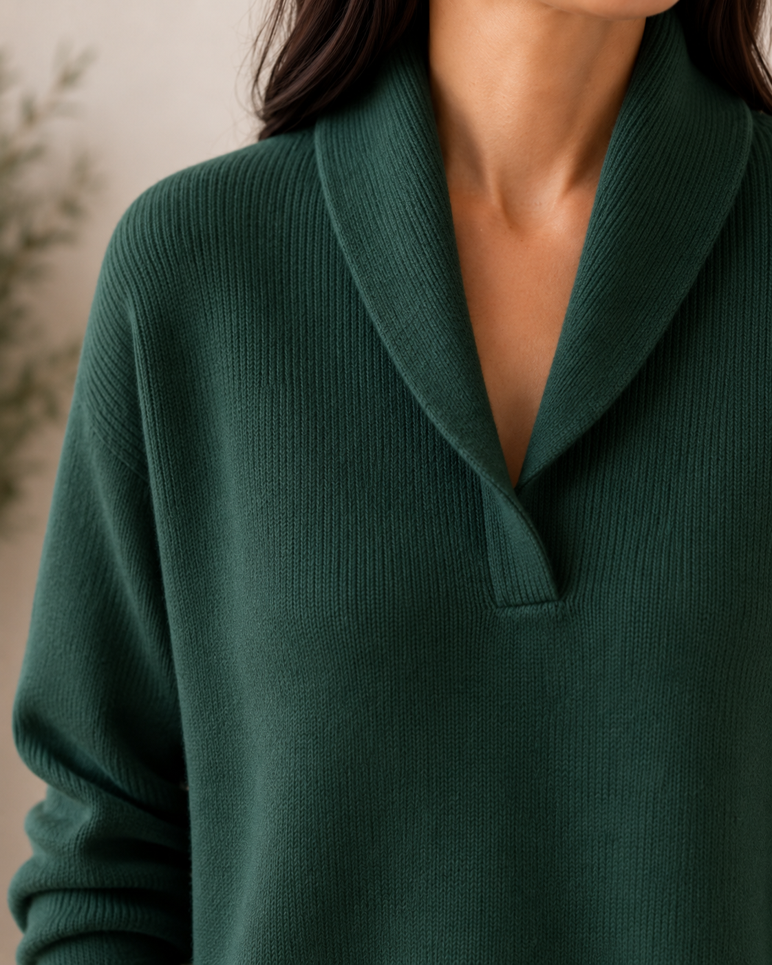Damen V-Ausschnitt Pullover Wickeleffekt Strickpulli Langarm 6