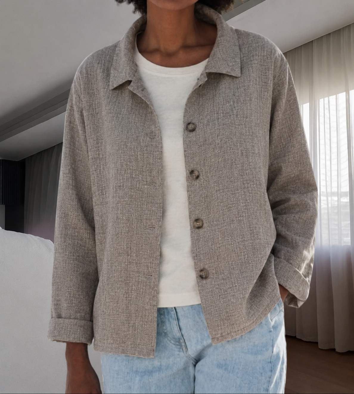 Übergangsjacke Damen | Kragen & Knopfleiste 3
