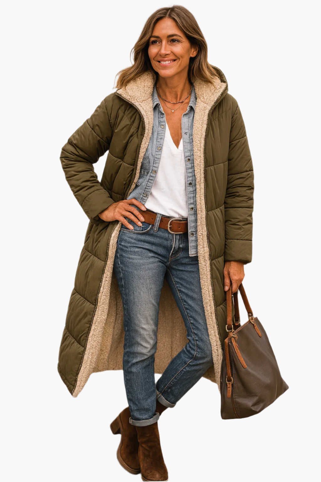 Steppjacke Damen Longline | Kapuze & Extra Warm 5