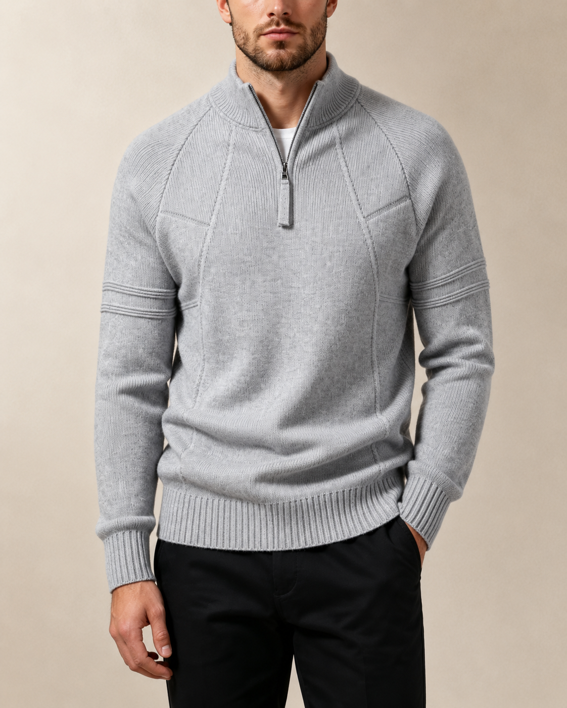 Strickpullover Herren | Mit Reißverschluss & Schmalem Schnitt 14