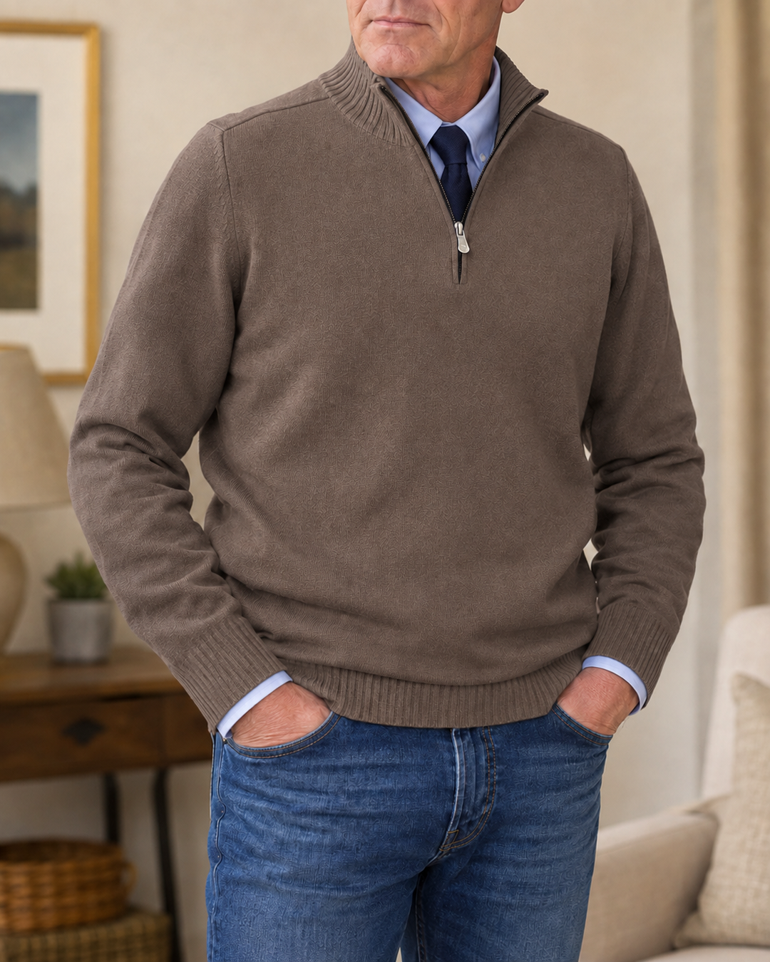 Strickpullover Herren | Mit Viertelreißverschluss & Bequem 6