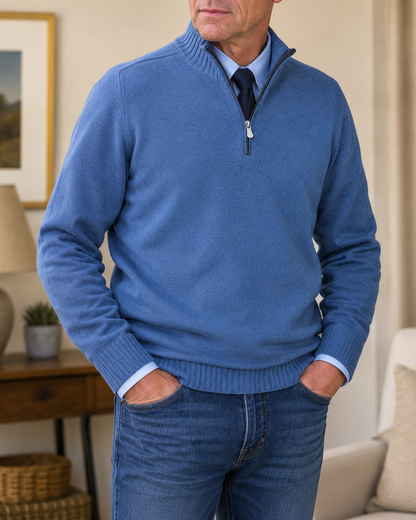 Strickpullover Herren | Mit Viertelreißverschluss & Bequem 5