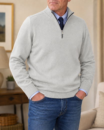 Strickpullover Herren | Mit Viertelreißverschluss & Bequem 2