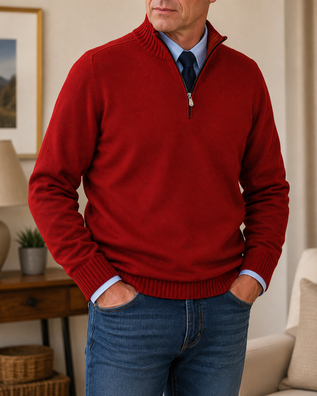Strickpullover Herren | Mit Viertelreißverschluss & Bequem 8