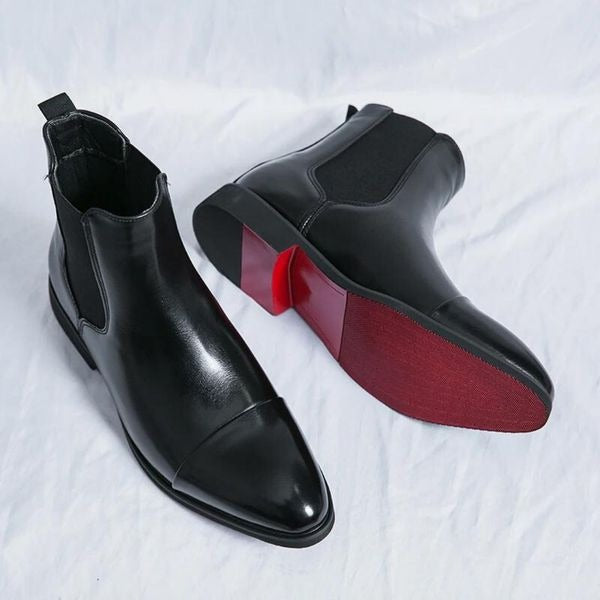 Corvund | Herren Chelsea Boots Schwarz Leder - Black - Image 5