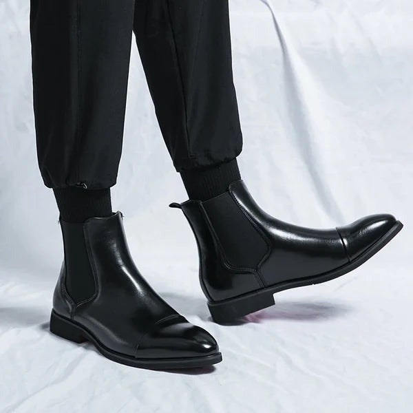 Corvund | Herren Chelsea Boots Schwarz Leder - Black - Image 1
