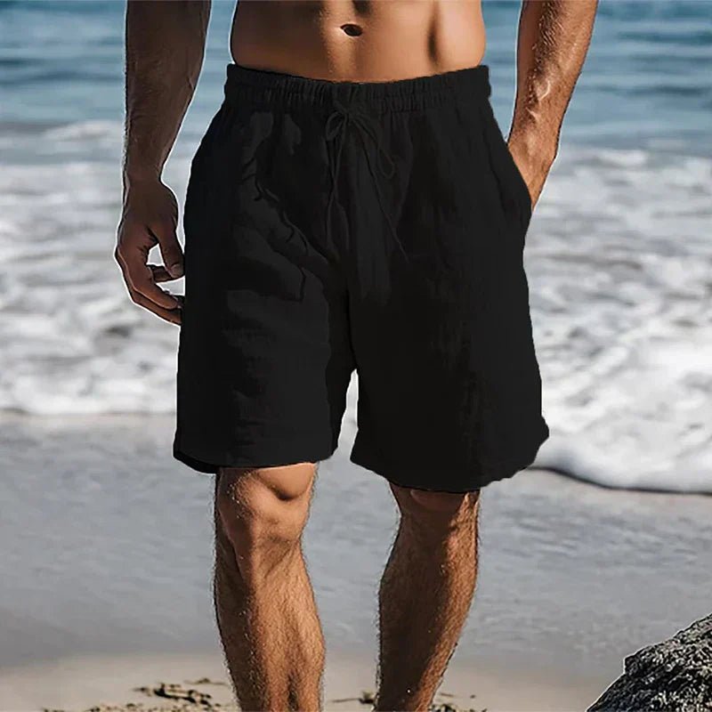 Christian | Herren Leinen Schnelltrocknende Badeshorts Mittelllänge 0