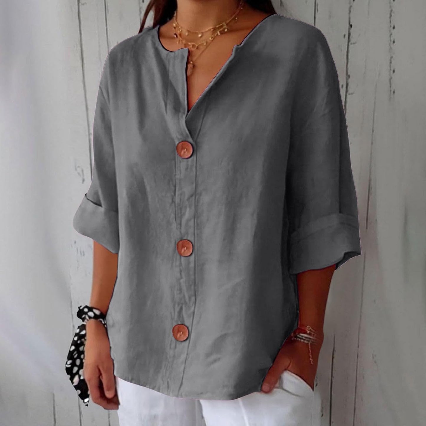 Bluse Damen | Lässig & Leicht mit V-Ausschnitt