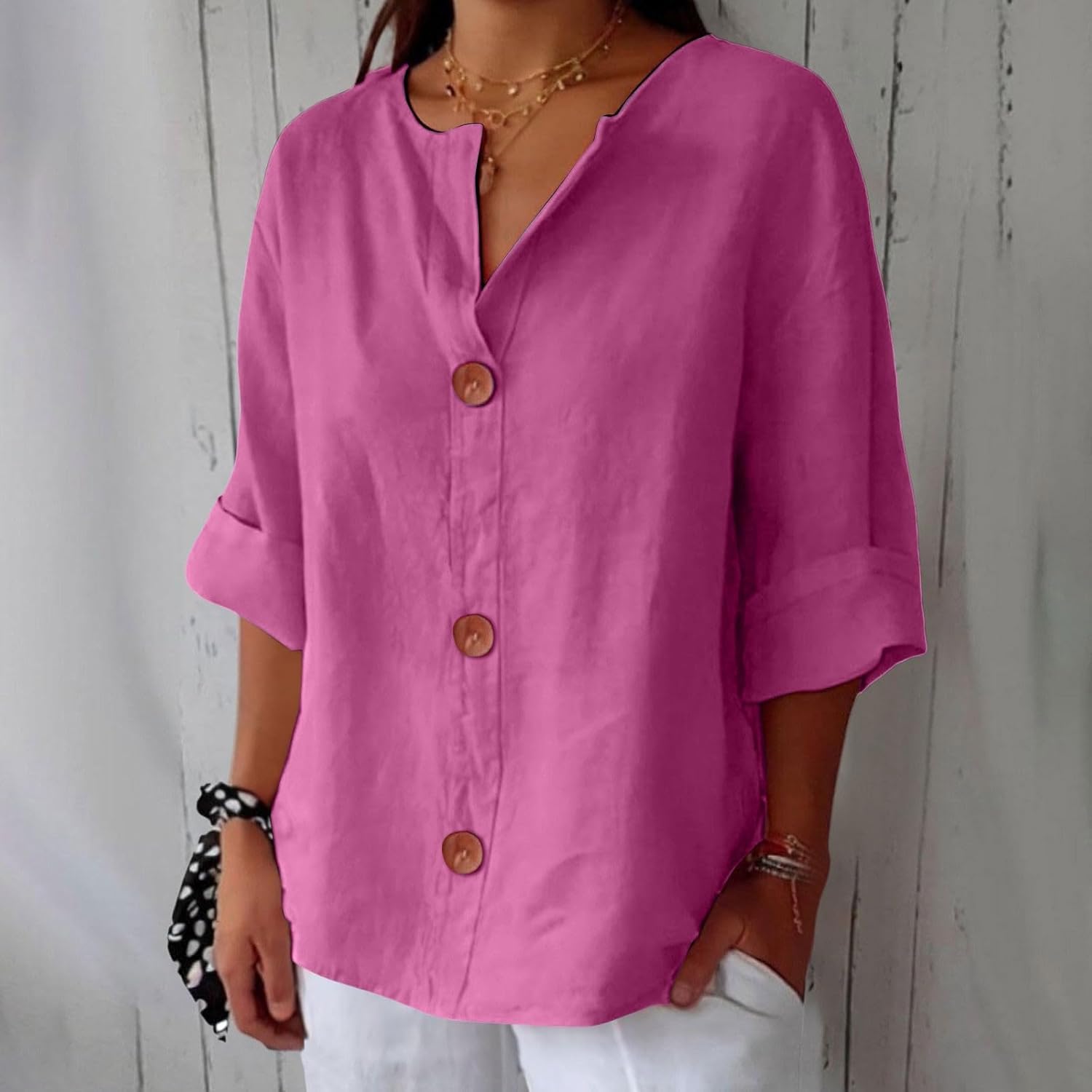 Bluse Damen | Lässig & Leicht mit V-Ausschnitt
