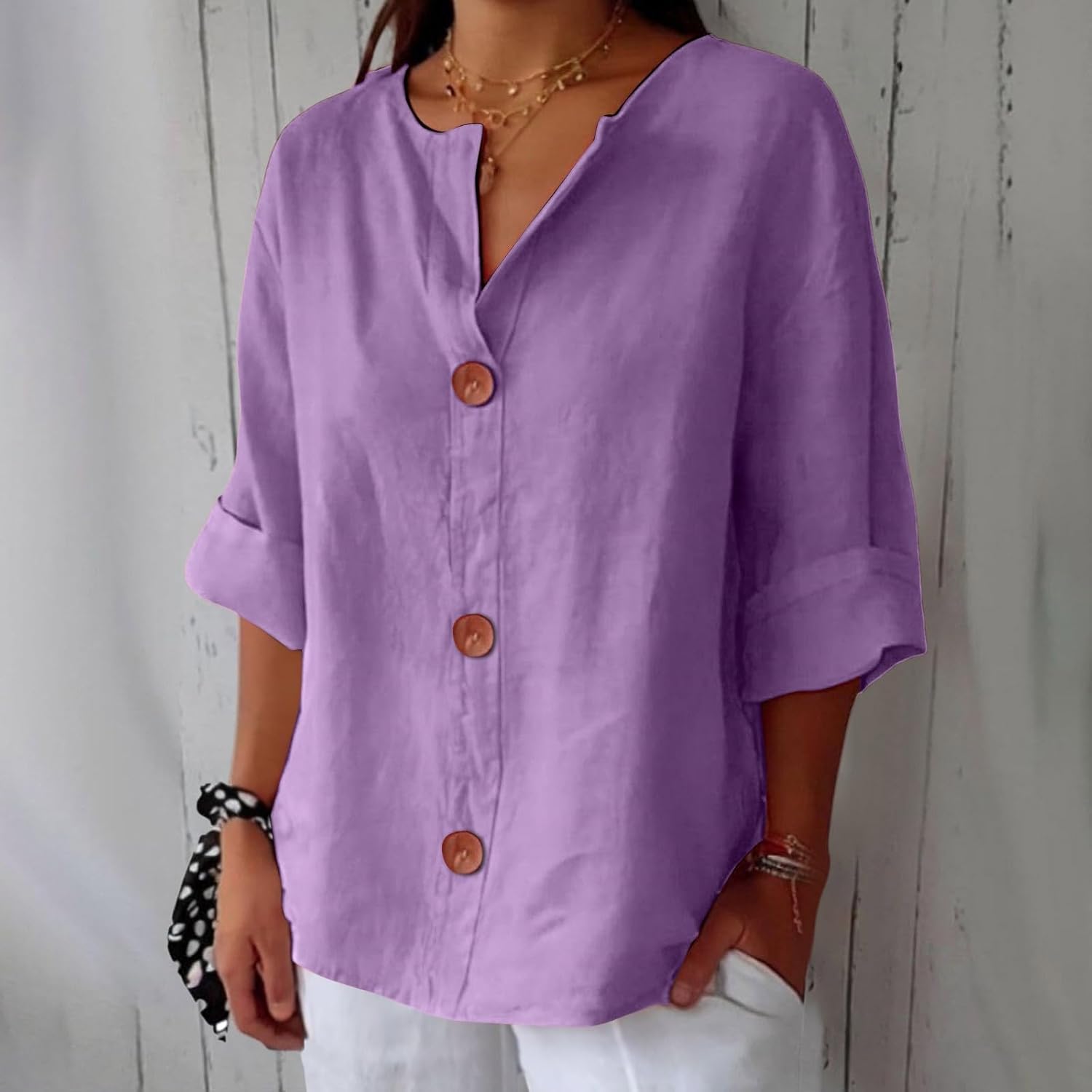 Bluse Damen | Lässig & Leicht mit V-Ausschnitt