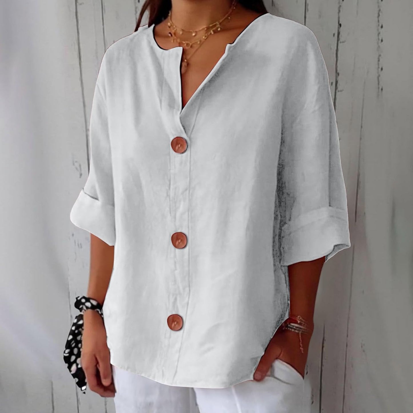 Bluse Damen | Lässig & Leicht mit V-Ausschnitt