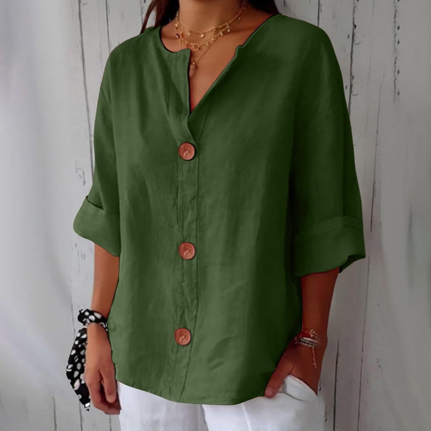 Bluse Damen | Lässig & Leicht mit V-Ausschnitt