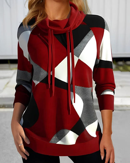 Colorblock-Sweatshirt für Damen | Geometrisches Muster