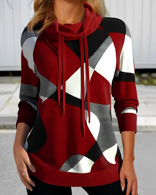 Colorblock-Sweatshirt für Damen | Geometrisches Muster