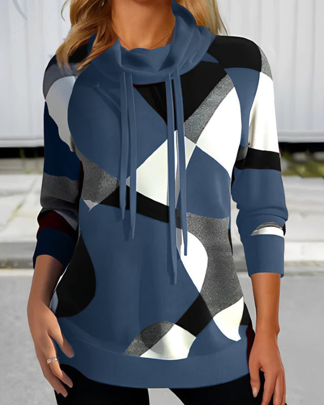 Colorblock-Sweatshirt für Damen | Geometrisches Muster