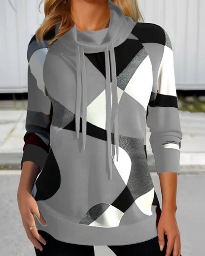 Colorblock-Sweatshirt für Damen | Geometrisches Muster