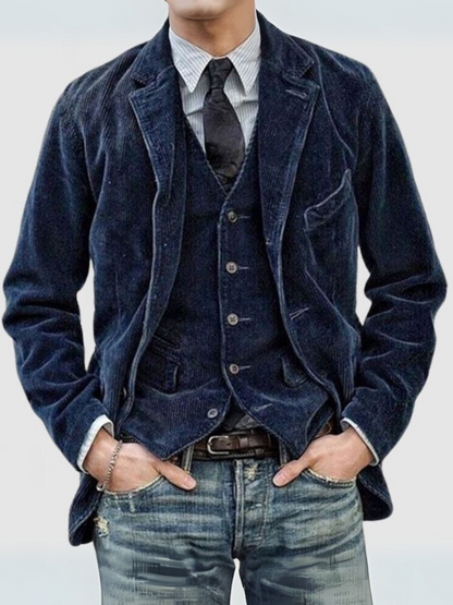 Cord-Blazer für Herren Set | Bequeme Passform