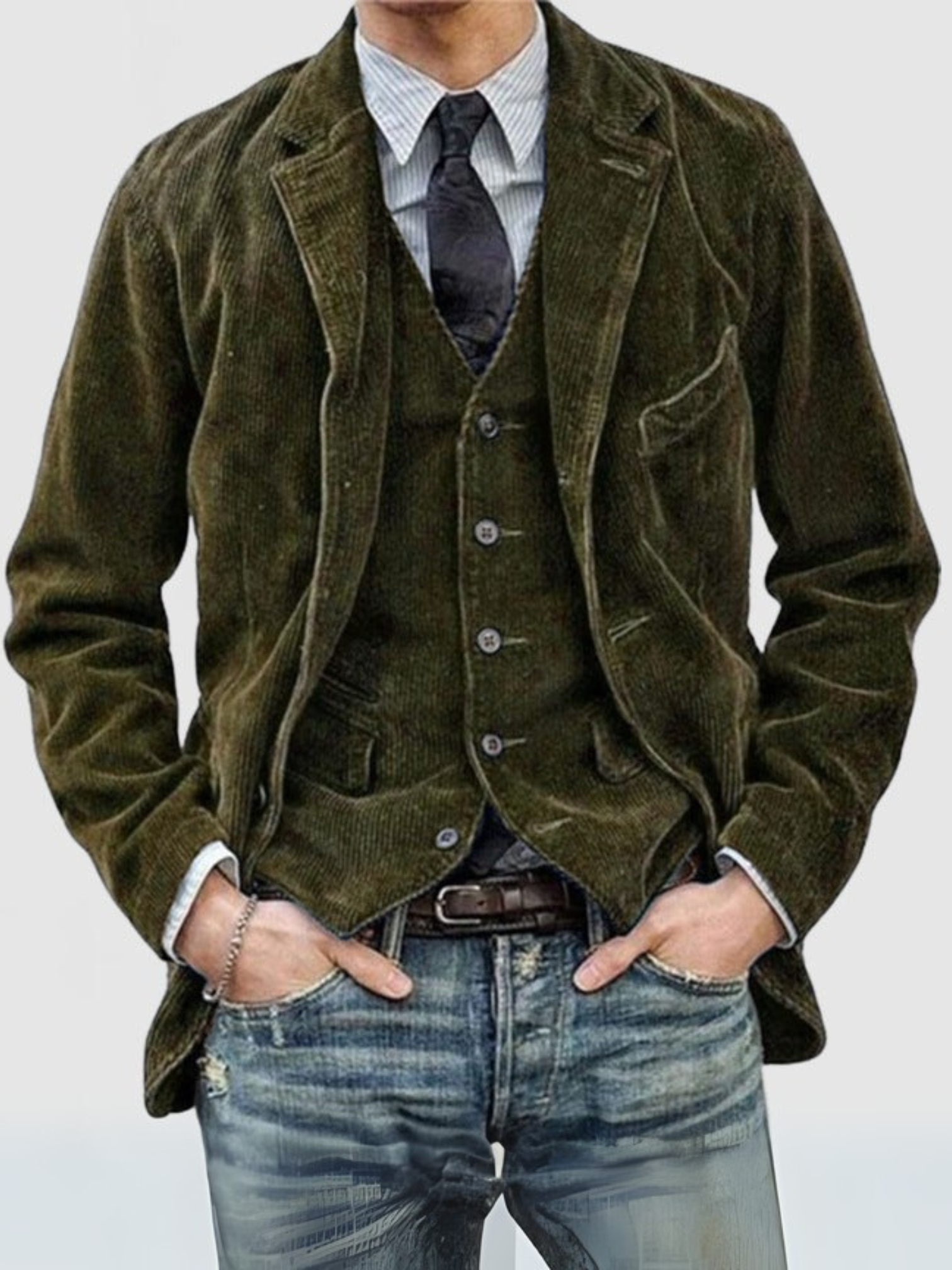 Cord-Blazer für Herren Set | Bequeme Passform