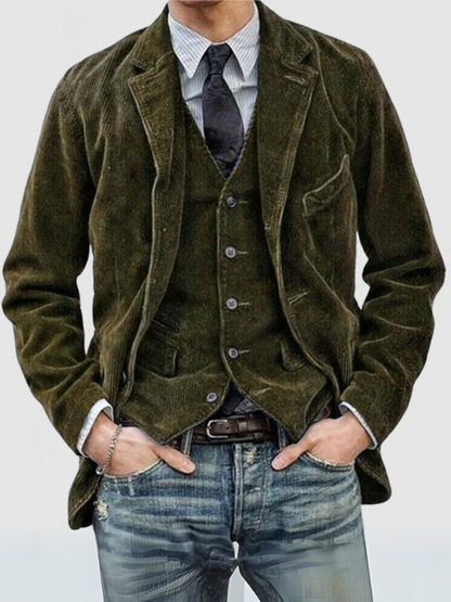 Cord-Blazer für Herren Set | Bequeme Passform