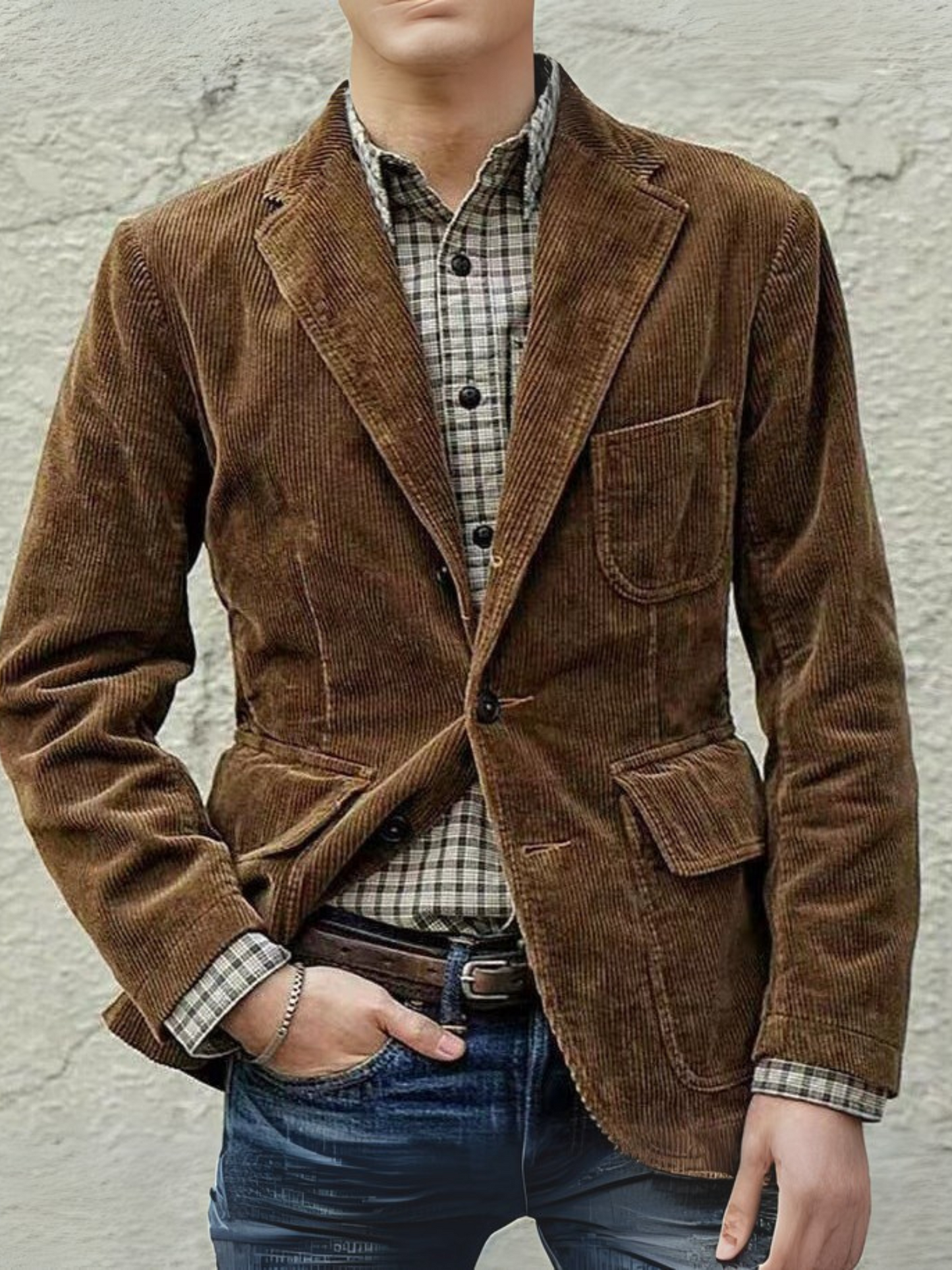 Cord-Blazer für Herren Set | Bequeme Passform