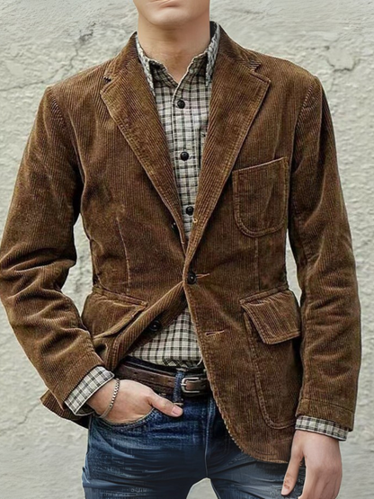 Cord-Blazer für Herren Set | Bequeme Passform