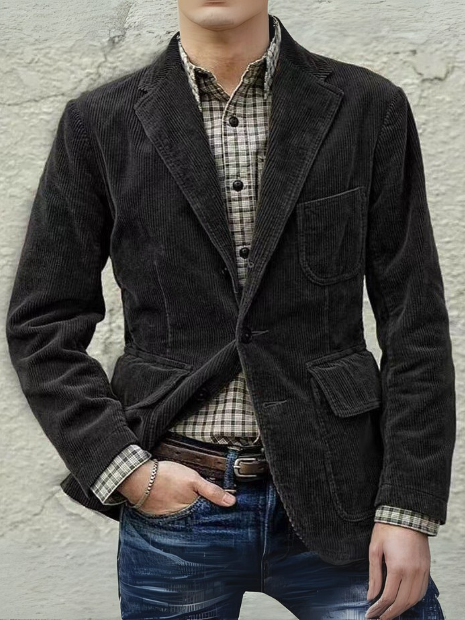 Cord-Blazer für Herren Set | Bequeme Passform