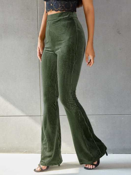 Cordhose für Damen | Hohe Taille, ausgestelltes Bein