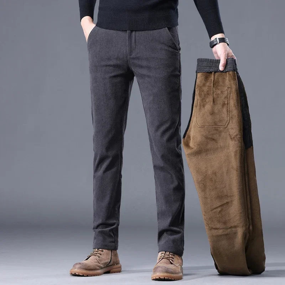 Cordhose für Herren, Fleece-Futter | Winter