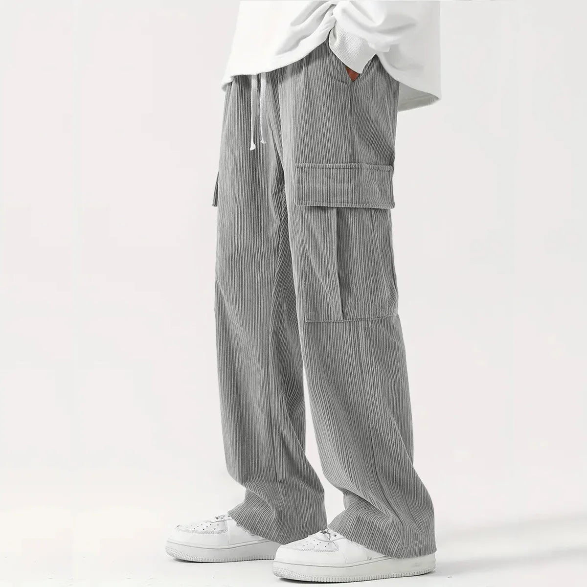 Cordhose für Herren | Lockere Passform, flexible Taille | Volle Länge